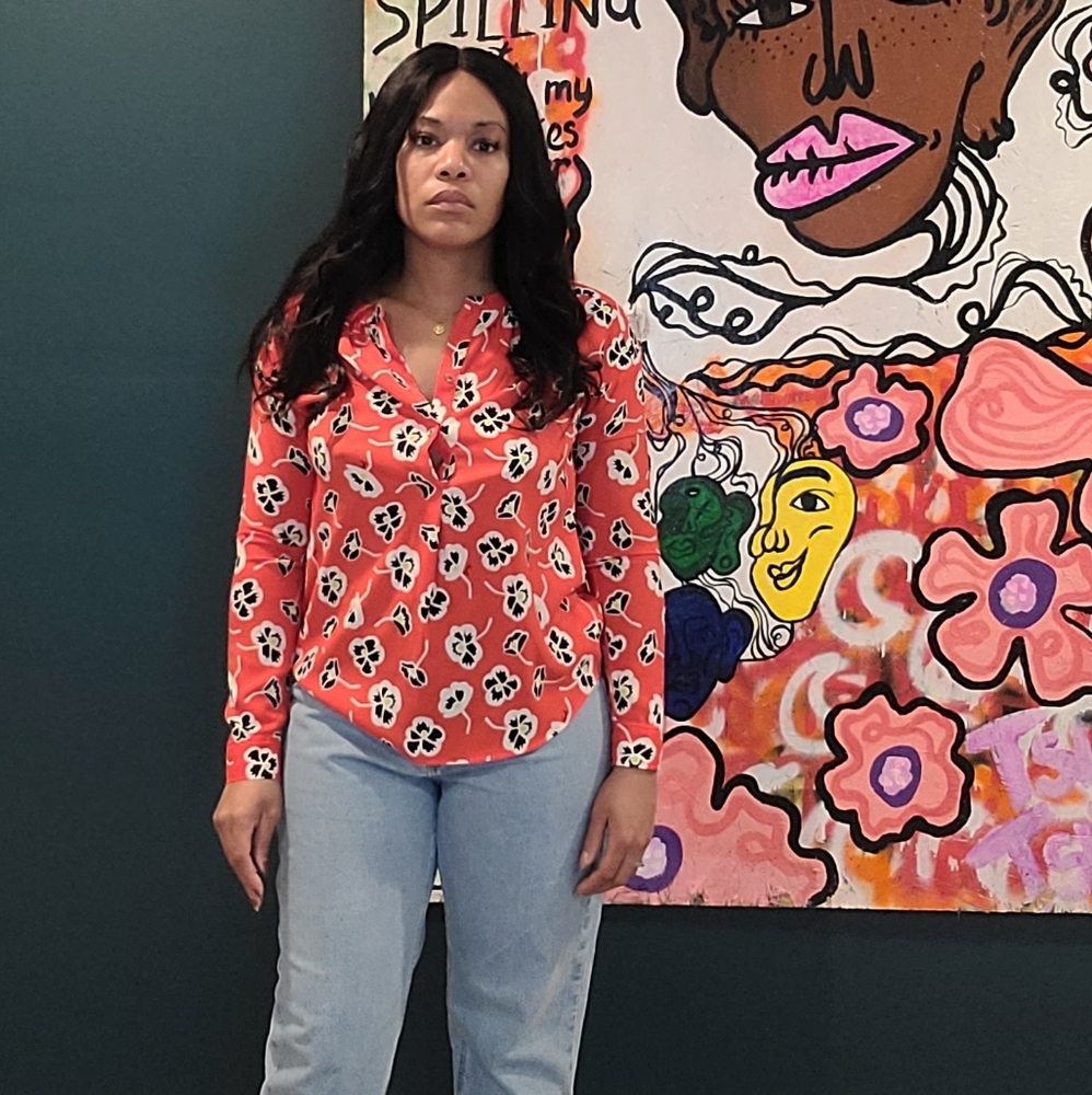 Long sleeve silky top